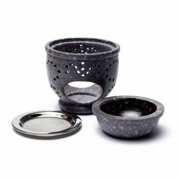 Тамянник и маслен дифузер 2в1 - 9см с две купи и сребърна чиния.