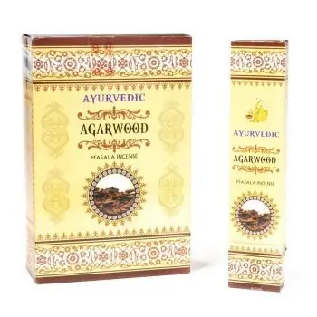 Аюрведични ароматни пръчици "Агарово дърво" - Масала 10 гр. в кутия.