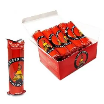 A box containing a pack of Бързозапалващи се въглени за тамян - 10 бр., 33мм. пури.