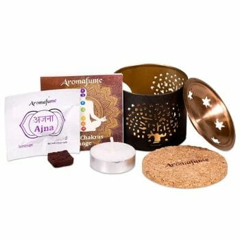 Комплект артикули включващ Aromafume Екзотичен дифузер + ароматно блокче - Дървото на живота, свещник и свещ.